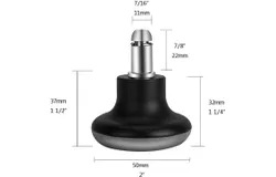 Bell Glides Replacement Office Chair Swivel Caster Wheels to Fixed Stationary Castors&comma; Short Profile with Separate Self Adhesive Felt Pads Black 5pcs