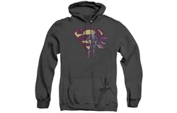 Superman Bizarro & Logo Adult Heather Hoodie &sol; Hooded Sweatshirt