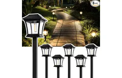 GIGALUMI Solar Aisle Light 6-piece installed solar lights&comma; waterproof outdoor path lights Warm White Garden Patio Patio Lawn porch Walkway Backyard walkway