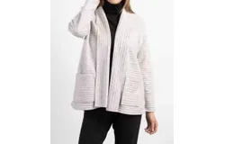 Habitat Pleated Fleece Shawl Collar Jacket In Winter White