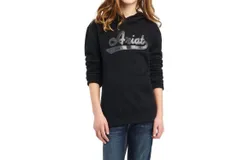 Ariat Girls Real Glitter Hoodie In Black