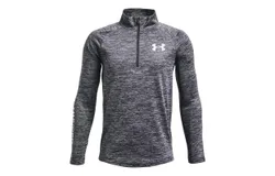 Under Armour Boys&apos; Tech Big Logo Half Zip Top In Gray&sol;white