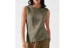 Atm Womens Slub Jersey School Boy Sleeveless In Army