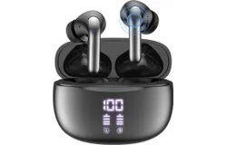 Wireless headphones Bluetooth 5&period;3&comma; wireless in-ear earphones with LED display&comma; 40 hours playing time&comma; IPX5 waterproof USB-C earphones&comma; dual microphone noise canceling Bluetooth headphones for music sports