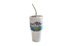 Vaso Térmico 900 ml - Termo para Café y Agua de Acero Inoxidable - Tapa Anti Derrame y Fugas - Taza Tumbler Mug para Bebidas Frías y Calientes - Incluye Popote - Color Negro