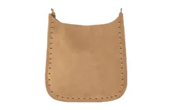 Ahdorned Women&apos;s Classic Studded Messenger Bag In Camel