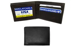 Wallet Leather Bi-Fold Black
