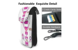 Doc Mcstuffins Costume Pu Leather Crossbody Phone Bag Card Slots Flip Phone Purse With Adjustable Strap 7&period;6x4&period;9inch