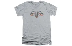 Batman V Superman Tech Bat Logo Short Sleeve Adult V Neck Premium Cotton Tee &sol; T-Shirt