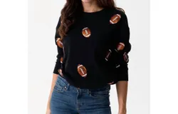 Shiraleah Sequin Football Sweatshirt In Black