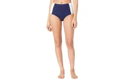 Tory Burch Lipsi High Waist Bikini Bottom In Tory Navy&sol;white