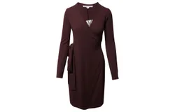 Diane Von Furstenberg Dvf Women Linda Wool Cashmere Wrap Sweater Dress Brown