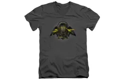 Batman V Superman Batman Tech Short Sleeve Adult V Neck Premium Cotton Tee &sol; T-Shirt