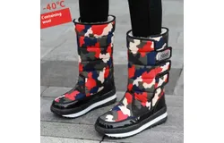 YASEN new winter snow boots for women thickened mid-calf waterproof anti-slip plus velvet cotton shoes high-top warm boots