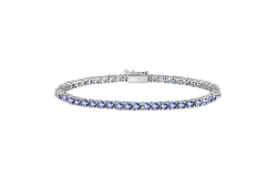 Round Cut Tanzanite Tennis Bracelet