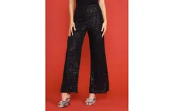 Skies Are Blue Sequin Pants In Black