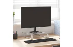 Monitor Stand White 15&period;7"x13&period;8"x3&period;1" Tempered Glass and Metal