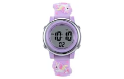 Kids Digital Light Up Watch,Unicorn- Girls, Boys, Children, School-Light Purple
