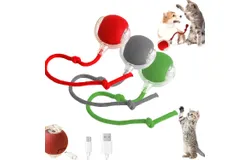 3PC Interactive Dog Toys&comma;Interactive Dog Ball Electric Dog Ball Toy Rollie Pet Cat Toy Interactive Rolling Ball Cat Toy 360° Automatic Rolling Toy Ball for Dog&sol;Cat &lpar;Red&plus;Green&plus;Grey&rpar;