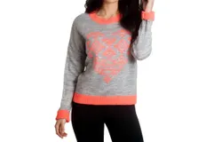French Kyss Aztec Heart Sweater In Grey