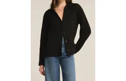 Z Supply Lennie Button Up Sweater Cardigan In Black