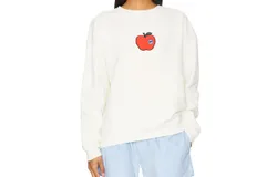 Kule Big Apple Oversized Sweatshirt In Cream