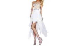 Sherri Hill Beaded Bodice Prom Dress In White