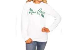 Gameday Couture University Of North Texas Long Sleeve Crew Tee In White