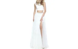 Sherri Hill Two-Piece Lace Prom Dress In Ivory