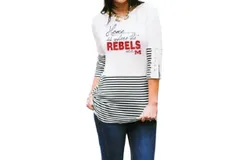 Gameday Couture Ole Miss Button-Lace Top In White