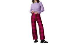 Ali Golden Silk Fly Front Pant In Rust&sol;pink
