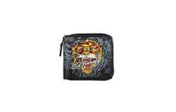 Ed Hardy Men&apos;s Tiger Zip Around Pop Sritch Wallet In Black Multi