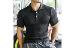 Men's Polo Shirt Quick Dry Performance Short Sleeve Tactical Shirt Pique Jersey Golf Shirt