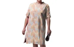 On The Plus Side Cotton Ultra Soft Short Sleeve Sleep Tee - Plus In Ditzy Patchwork Floral