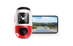 70mai X200 car camera sentry mode driving recorder 360 panoramic recording ADAS driving assistance Bluetooth quick connect smart voice&comma; single lens&comma; red and white&comma; 64G memory card