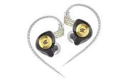KZ EDX Ultra Wired IEM Earphone&comma; 10mm Dual Magnetic Dynamic Driver Teana Tuning Technology Inlay Process Noise Isolation in Ear Monitor Earbuds &lpar;Black&comma; with Mic&rpar;