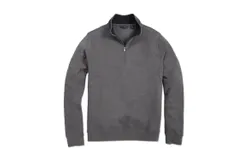 Scott Barber Men&apos;s Pima Interlock Zip Mock In Charcoal