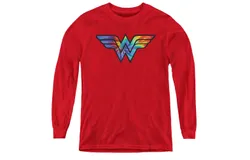 DC Comics Wonder Woman Wonder Woman Tie Dye Logo Youth Long Sleeve Sweatshirt