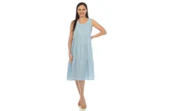 Women&apos;s Sleeveless Tiered Chambray Midi Dress