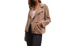 Z Supply Terry Moto Jacket In Milkshake