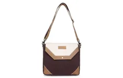 Sixtease Bags Canvas & Leather Crossbody Bag In Isabelline&sol;van Dyke