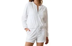 Tommy Bahama Textured Beach Terry Jacket In White