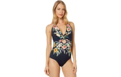 Johnny Was Women Twist Keyhole Halter Neck One-Piece Swimwear Multicolor