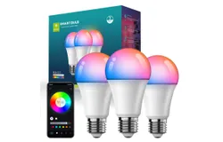 Smart LED Light Bulb&comma; Color Changing&comma; Bluetooth and Wi-Fi&comma; Smart Wifi Bluetooth Dimmer Remote Alexa Language Music LED Light Bulb &lpar;3 pcs&rpar;