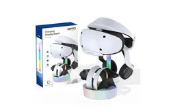 PS5 VR2 Dazzling Colorful Multi-function Charging Stand&comma; PS VR2 Grip Magnetic Seat Charger Dazzling Colorful RGB Lights