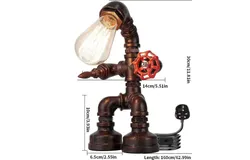 Retro style plumbing robot adjustable angle creative table lamps