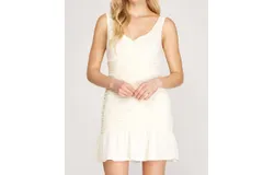 She &plus; Sky Ruffle Mini Dress In Cream