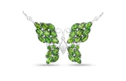4&period;88 Carat Genuine Chrome Diopside And White Topaz &period;925 Sterling Silver Pendant