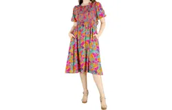 Jodifl Sonnet Floral Dress In Fuchsia And Orange