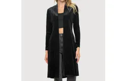 Last Tango Glitter Duster Jacket In Black